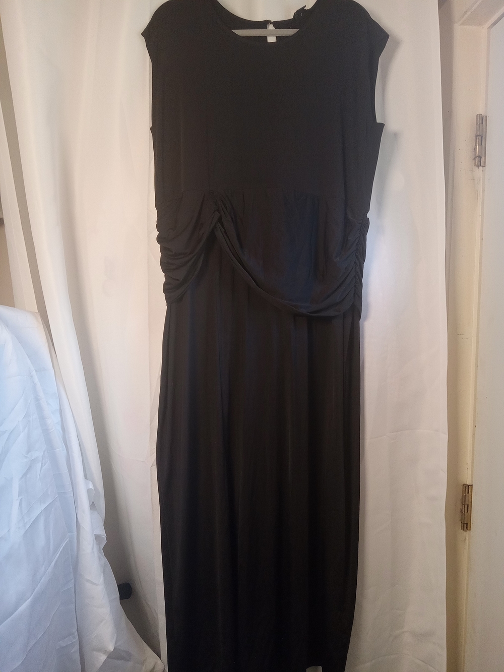 1X Iman Global Chic Capsleeve Draped Detail Dress